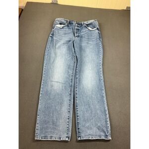 Oliver Logan Mulberry Straight Jeans Mens 35x30 Light Wash Blue Stretch Denim